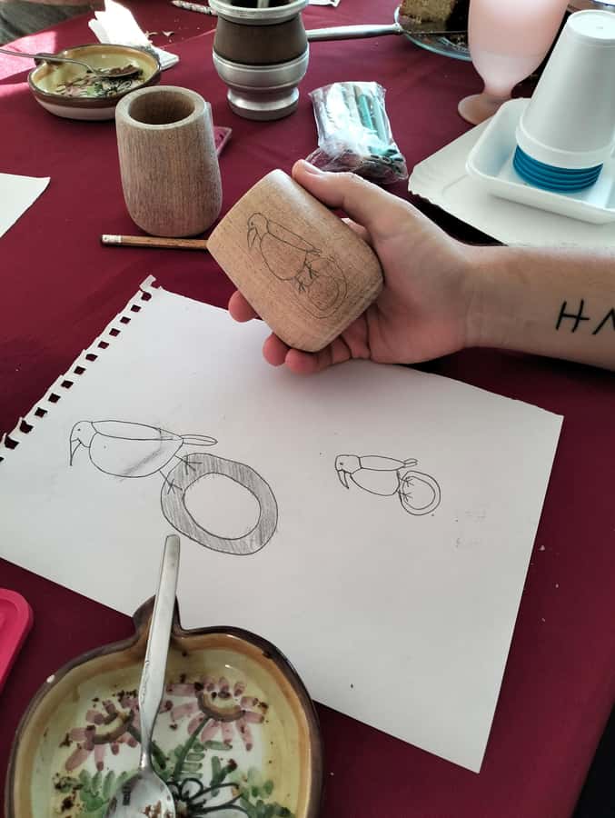 Buenos Aires: Mate & paint experience with pastry tasting - Painting your own wooden mate cup