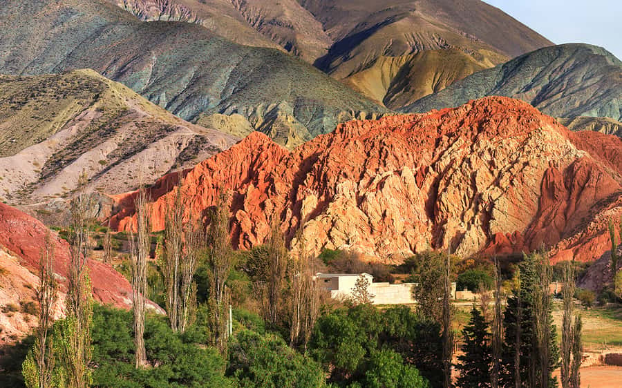 From Jujuy: Salinas Grandes with Purmamarca - Purmamarca and the Hill of the Seven Colors
