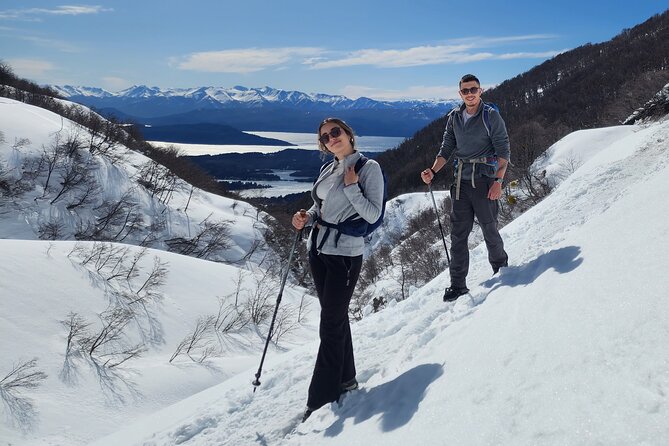 Private Snowshoe Hiking in Bariloche in Winter - Returning along the same snowy trail
