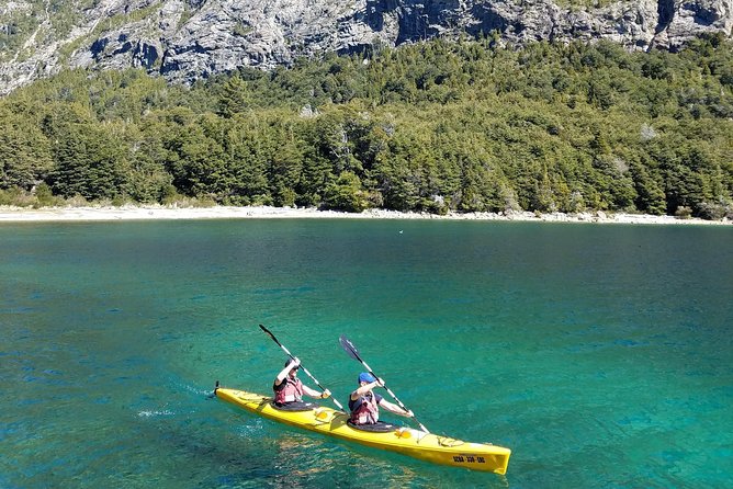 Private tour: full day kayak to Nahuel Huapi Lake - Paddling toward Brazo Tristeza