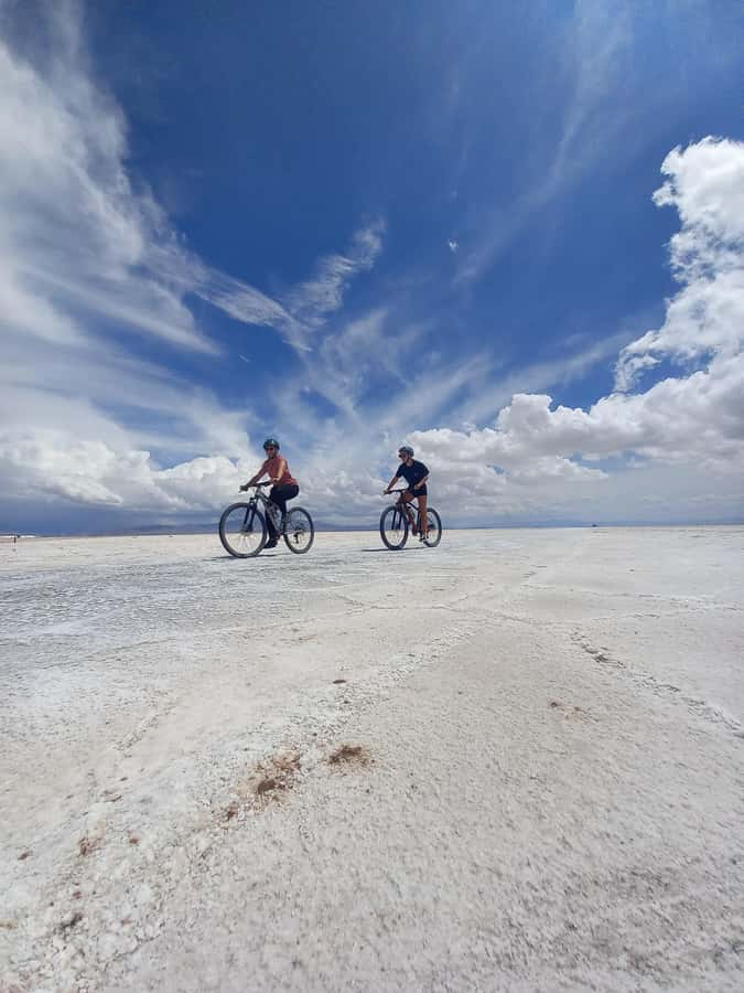 Salinas grandes by bike with lunch - Leaving Purmamarca for the Cuesta de Lipán