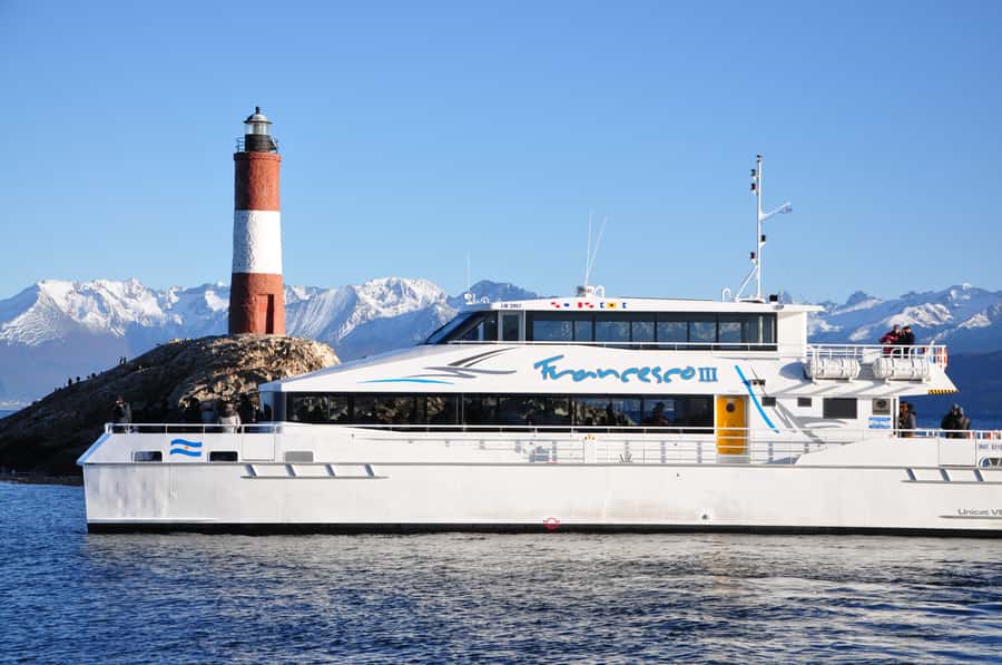 Ushuaia: Beagle Channel & Sea Wolves Island Catamaran Cruise - Crossing Ushuaia Bay through Paso Chico