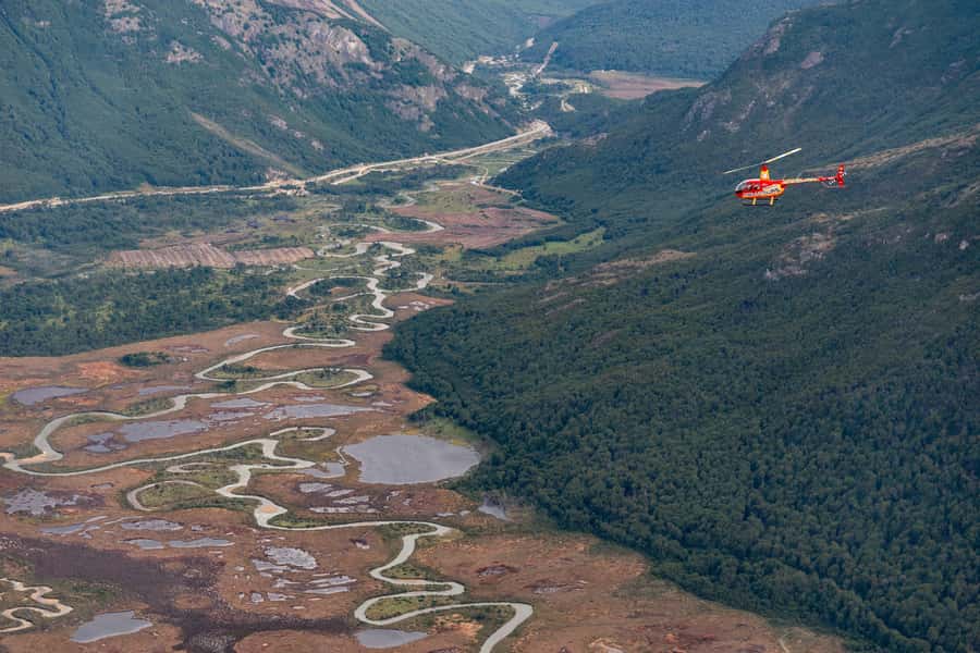 Ushuaia: Heart of the Andes Scenic Helicopter Adventure - Emerald Lagoon from the air