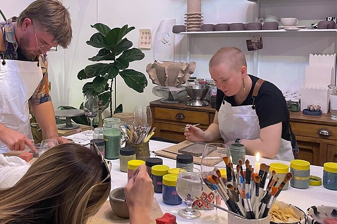 Wine & Pottery Class For Beginners in Buenos Aires Argentina - Painting and decorating your creation